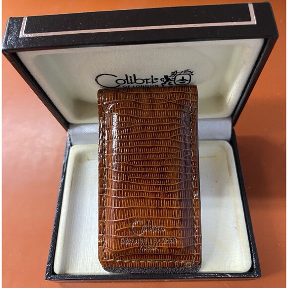 Colibri of London Money Clip Genuine Leather NIB Vintage Men’s Gift Idea - Picture 4 of 6